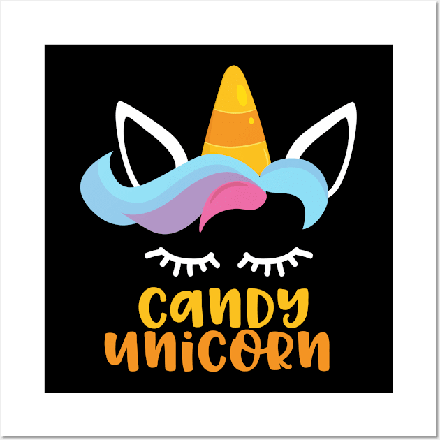 Candy Unicorn Halloween Wall Art by thingsandthings